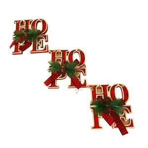 Christmas Decor Wooden Hope Sign 14" NEW